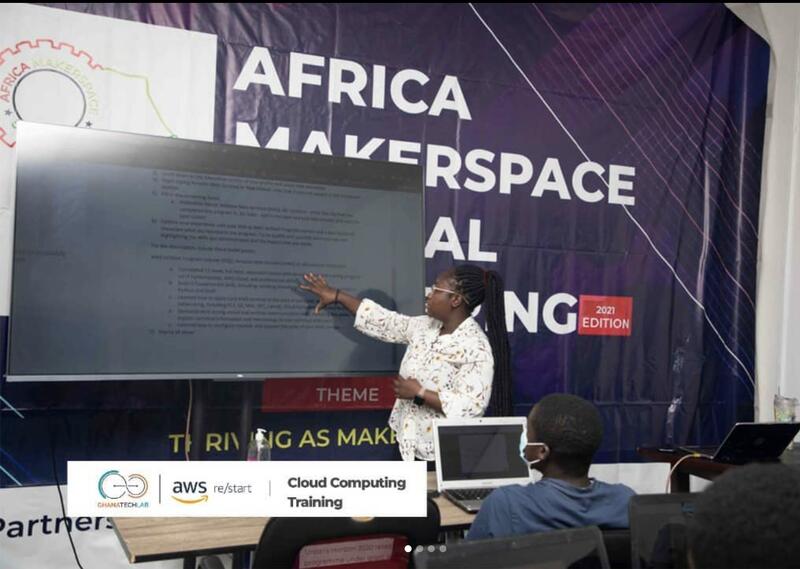 Rita Naa Kordey Clottey presenting at the Africa Makerspace Annual Gathering