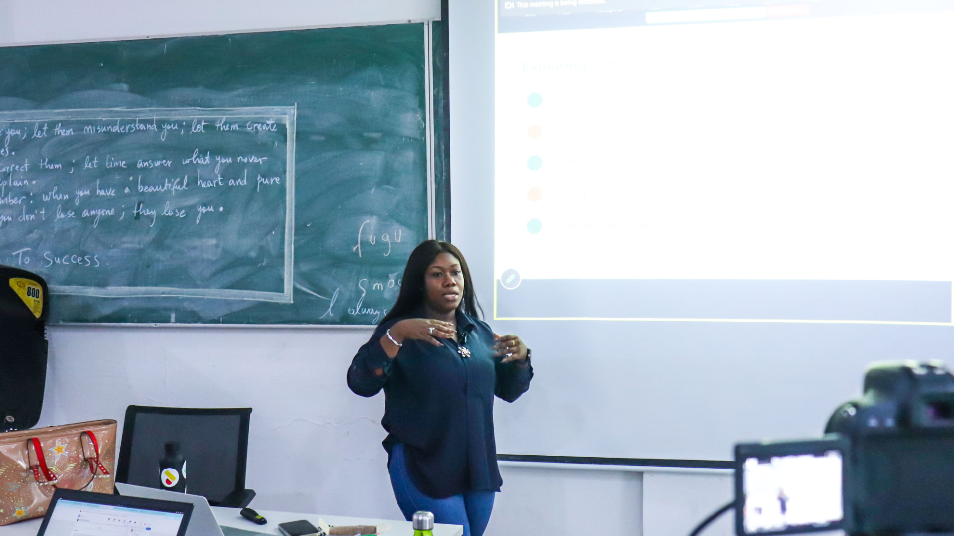 Rita Naa Kordey Clottey presenting to participants at AIMS Ghana